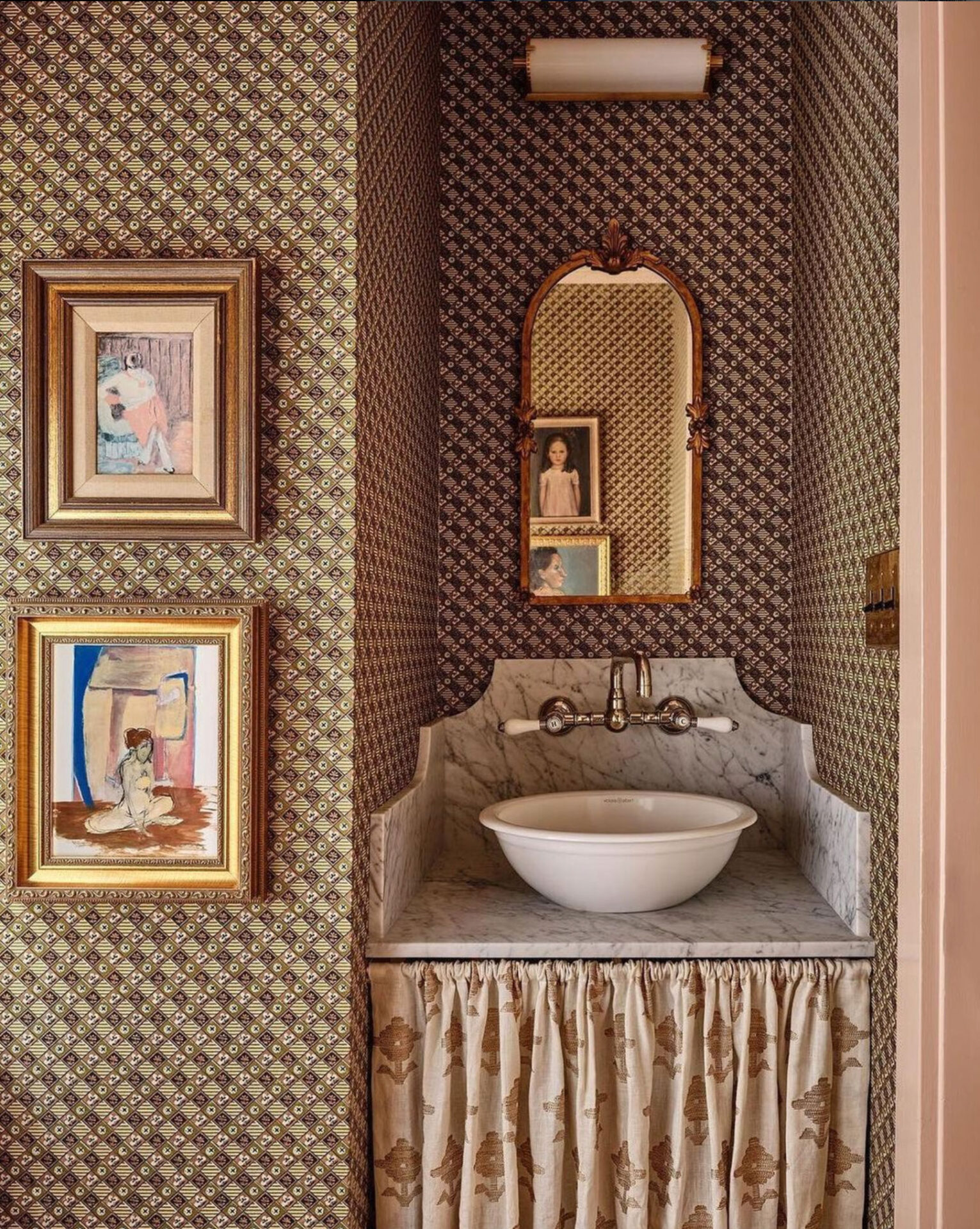 Bathroom Wallpaper Accent Wall