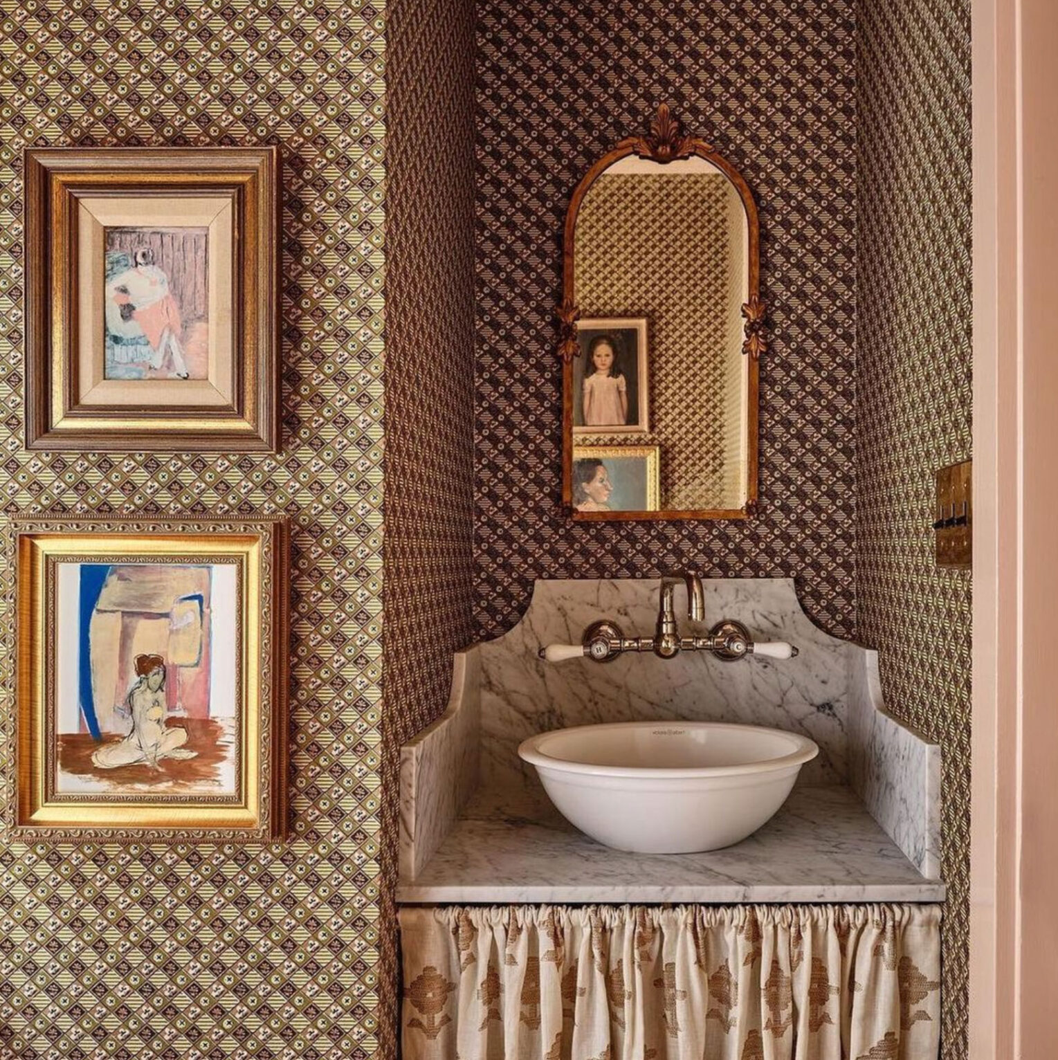 Bathroom Wallpaper Accent Wall